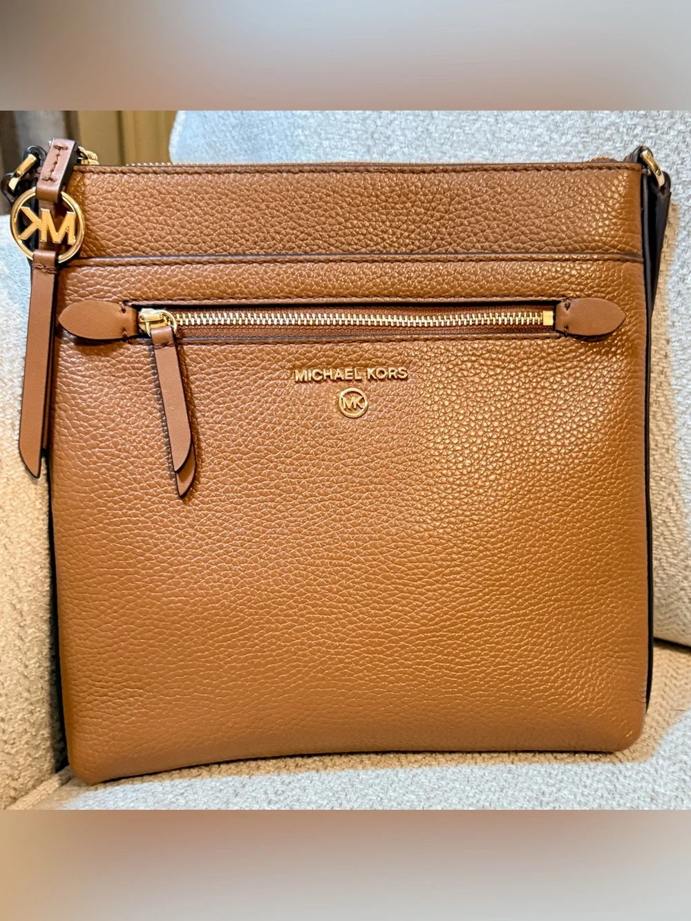 Michael Kors Tan Crossbody Bag - Pebbled Leather